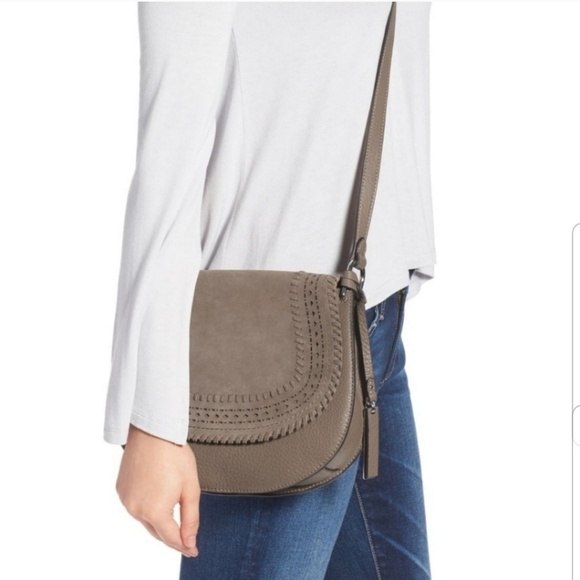 Vince Camuto Kirie taupe leather  saddle bag - Picture 8 of 8